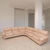 Canapé modulaire en cuir rose vintage Petronio par Tito Agnoli pour Poltrona Frau, design des années 1970.