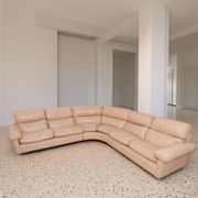 Vintage blush leather modular sofa Petronio by Tito Agnoli for Poltrona Frau, 1970s mid-century design