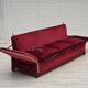 1970s, Danish 3-seater drop arm "Spanish" sofa, red furniture velour.