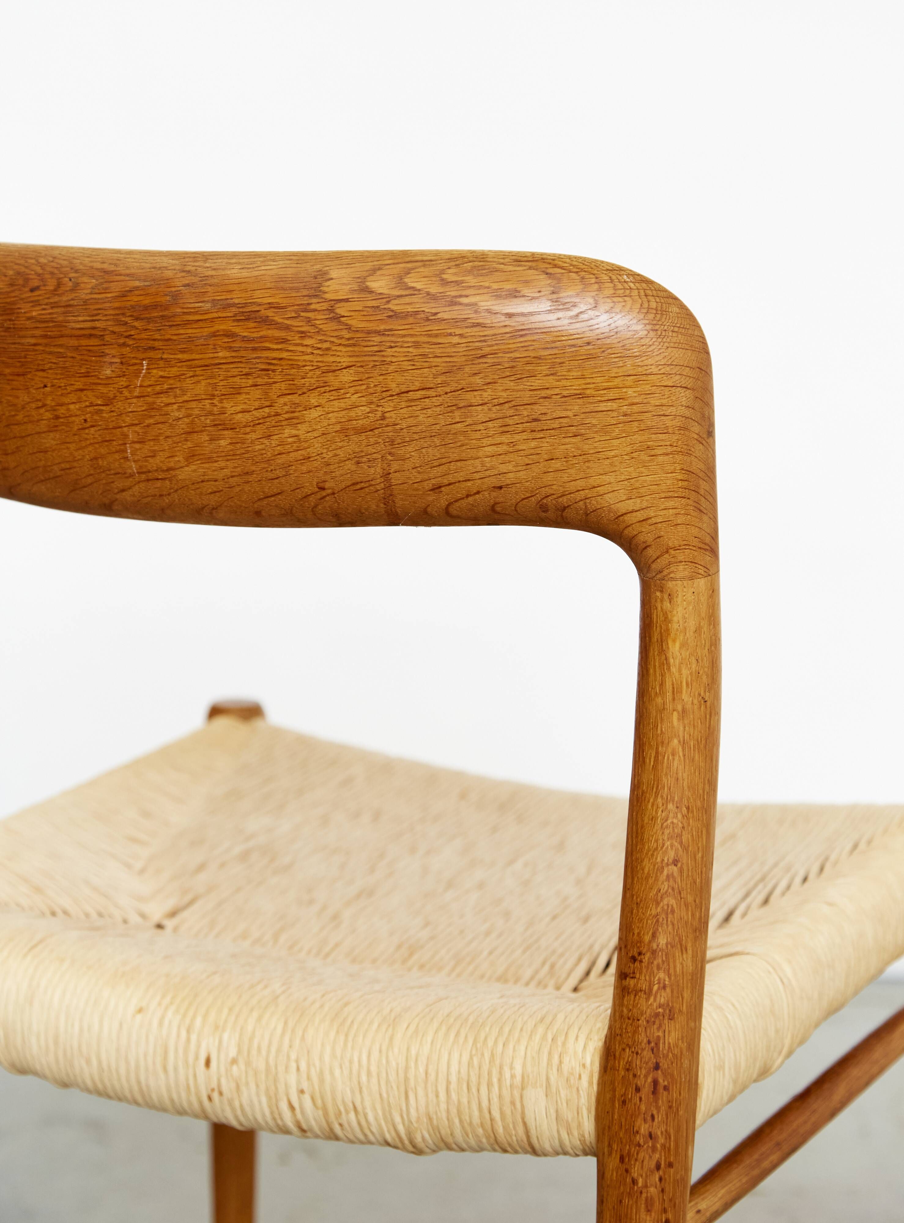 Niels Otto Møller Oak Dining Chair #75 J.L.Møller I Set of Two