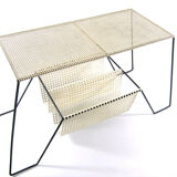 Large Mathieu Mategot style white and black vintage 60s table