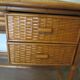 desk - wood-bamboo and woven wicker rattan - 2 drawers - large top - 80