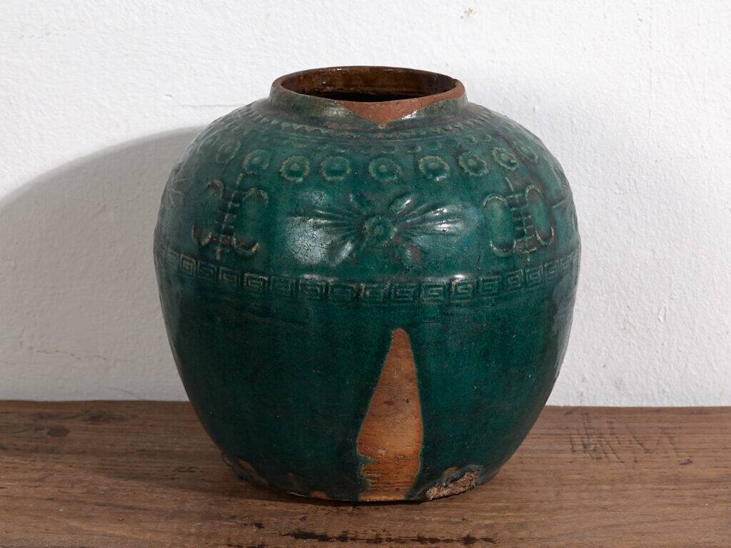 Small ancient emerald green vase (circa 1820) #12