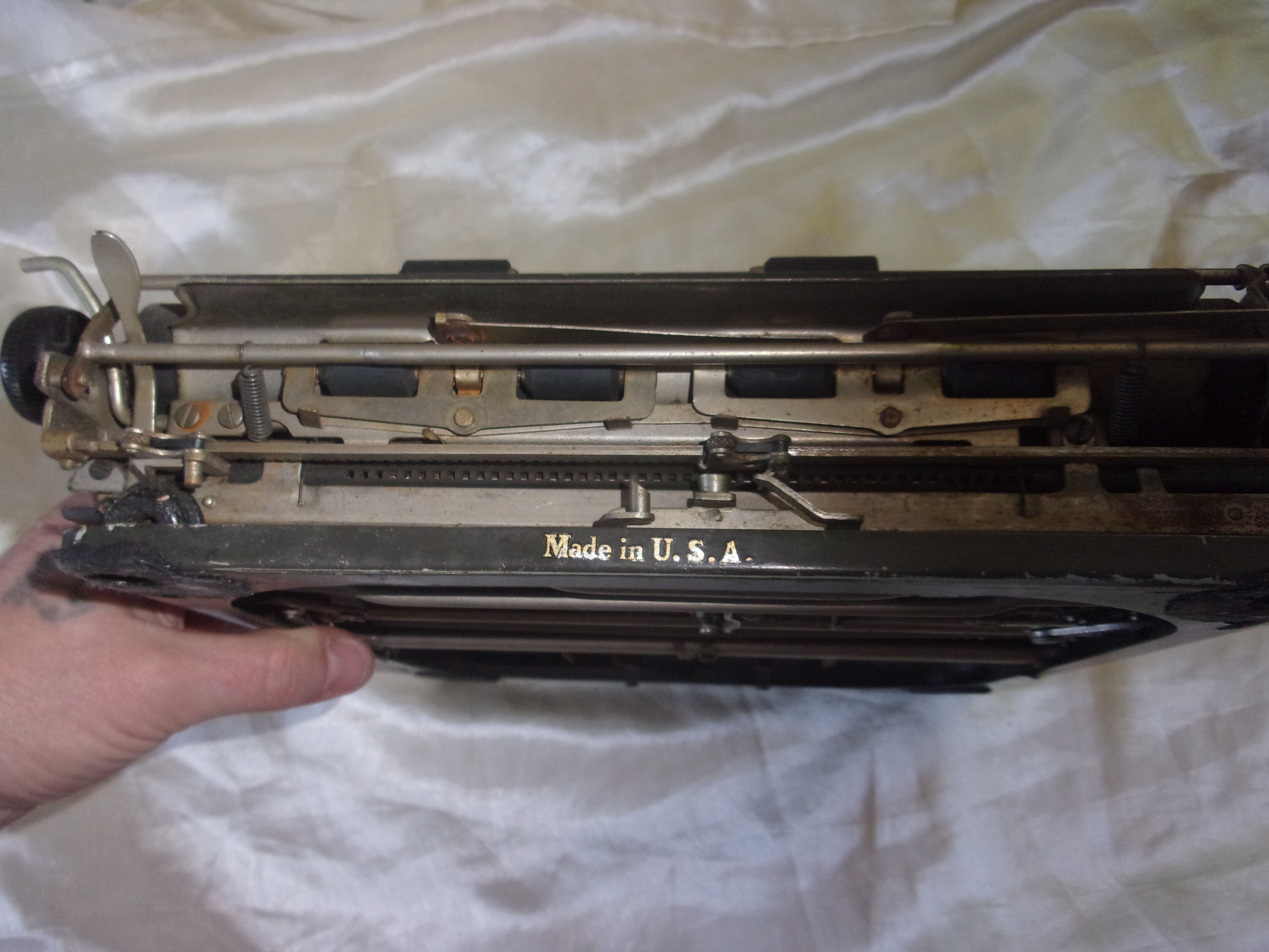 Old metal typewriter