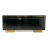 Vintage brass and lacquer sideboard, 1980s