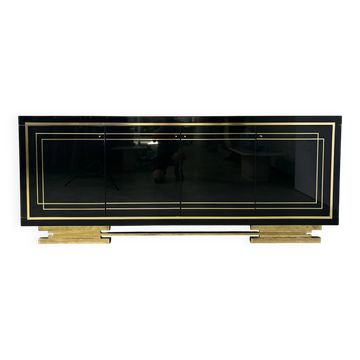 Vintage brass and lacquer sideboard, 1980s
