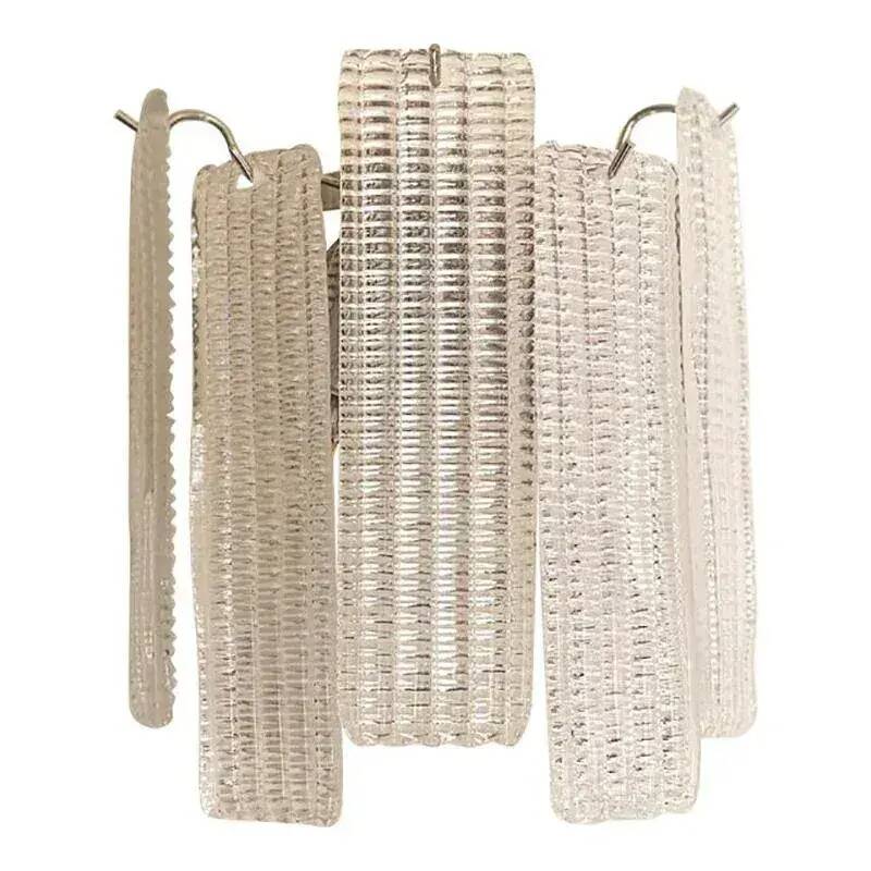 Simoeng “Listelli” Murano Glass Wall Sconce with Diamond Strips - Set 4