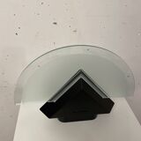 Postmodern geometric glass and metal lamp, large model, 1980