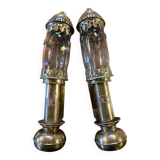 Pair of brass railway wall sconces, DLC Wagon Lit lamps