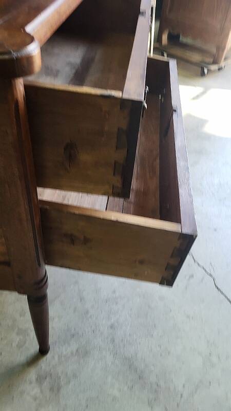 LOUIS XVI COMMODE WITH 2 DRAWERS IN SOLID WALNUT FROM THE 19TH CENTURY