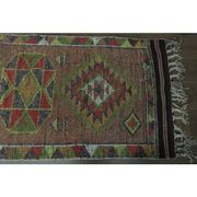 1970s Vintage Turkish Oushak Handmade Wool Cotton Orange Runner Rug 85x358