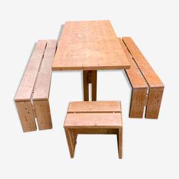 Dining set Charlotte Perriand series Les Arcs 60s