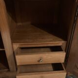 Louis XV style sideboard, 3 doors with lock, glass top.