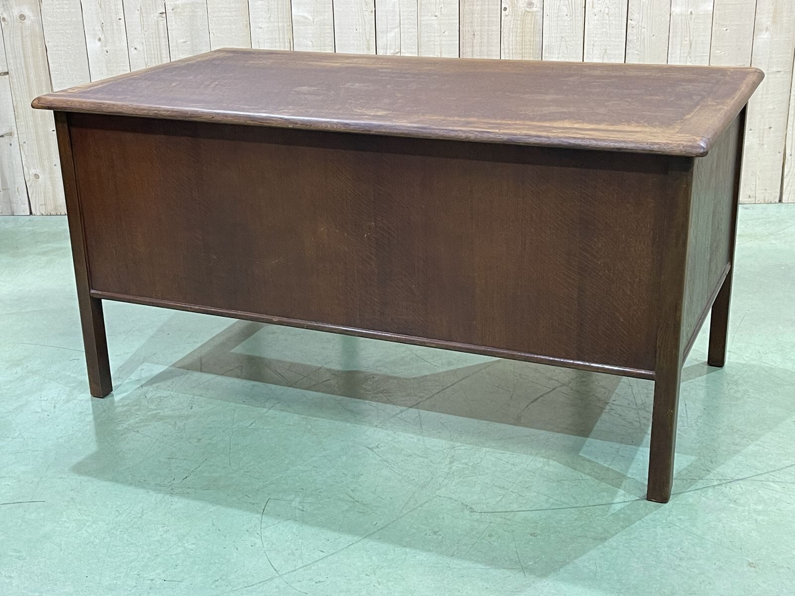 60s English flat desk in oak