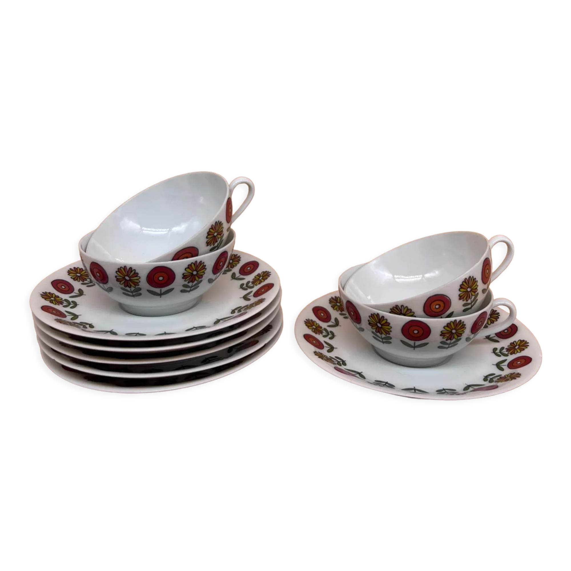 4 porcelain cups 1970