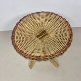 Rattan stool – Vintage 1970s