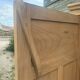 Large antique wardrobe in raw wood