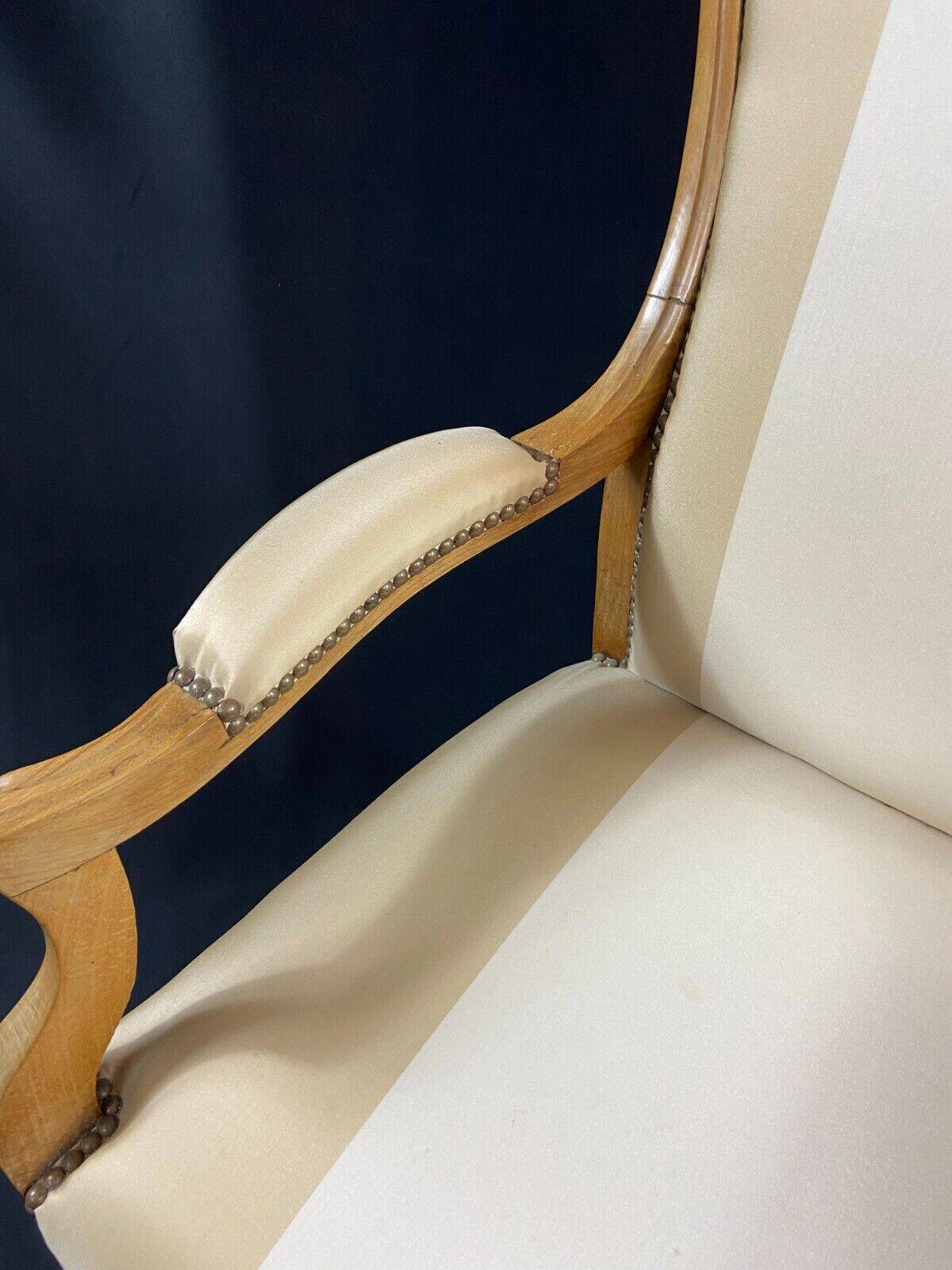 19th century Voltaire armchair in blond beech, Louis-Philippe period