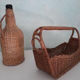 Bottle in his suit of wicker