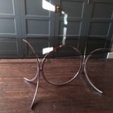 Vintage dining table chrome glass and metal