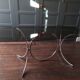 Vintage dining table chrome glass and metal