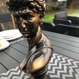 Plaster bust imitation bronze of David