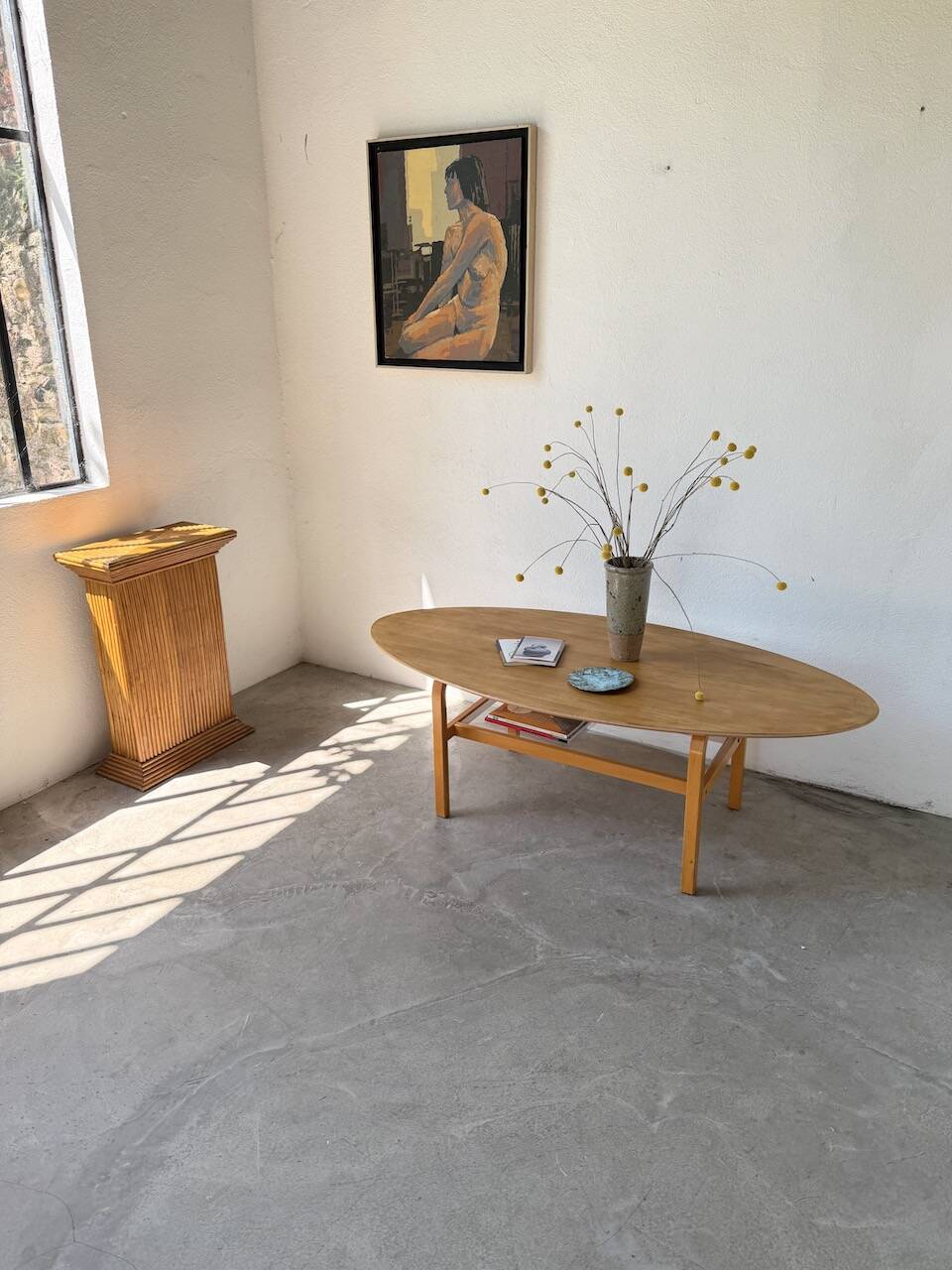 Oval coffee table beech 1980 Aalto Ikea