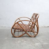 Vintage rattan pretzel sofa