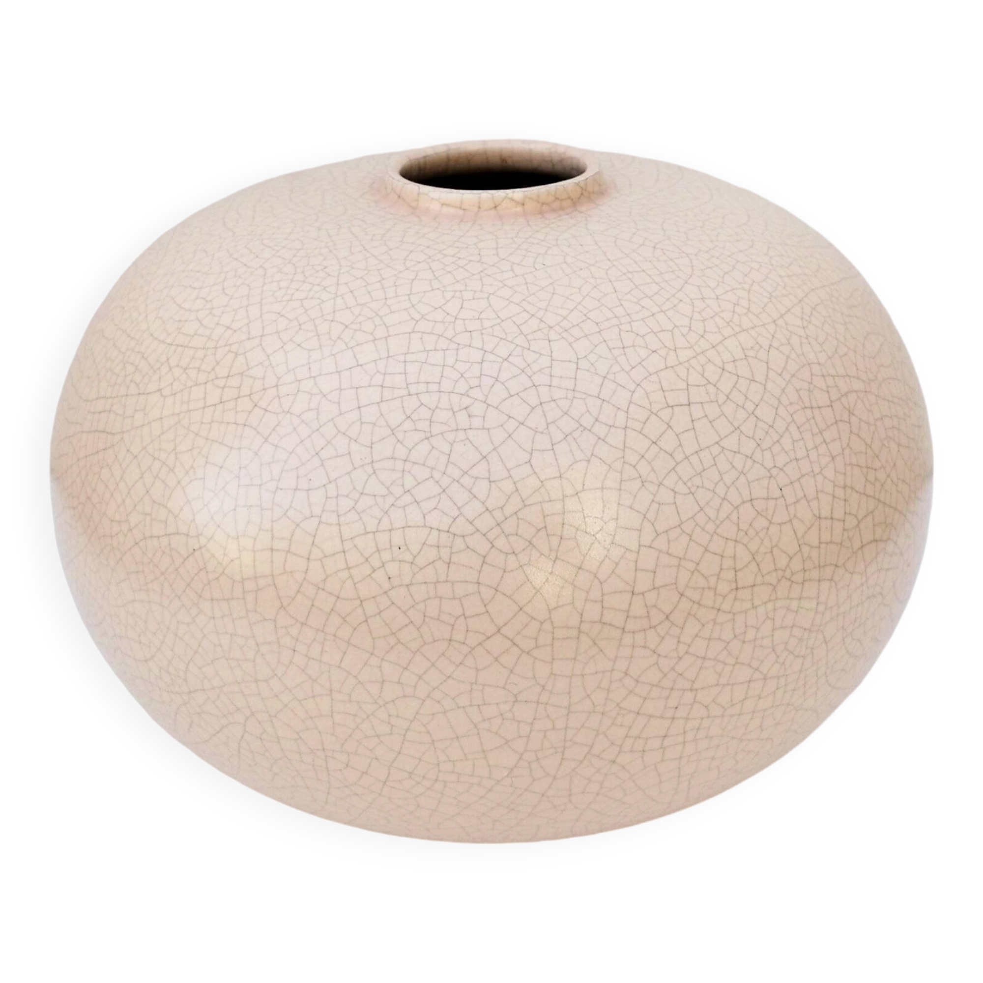 Large cracked ceramic ball vase Saint-Clément