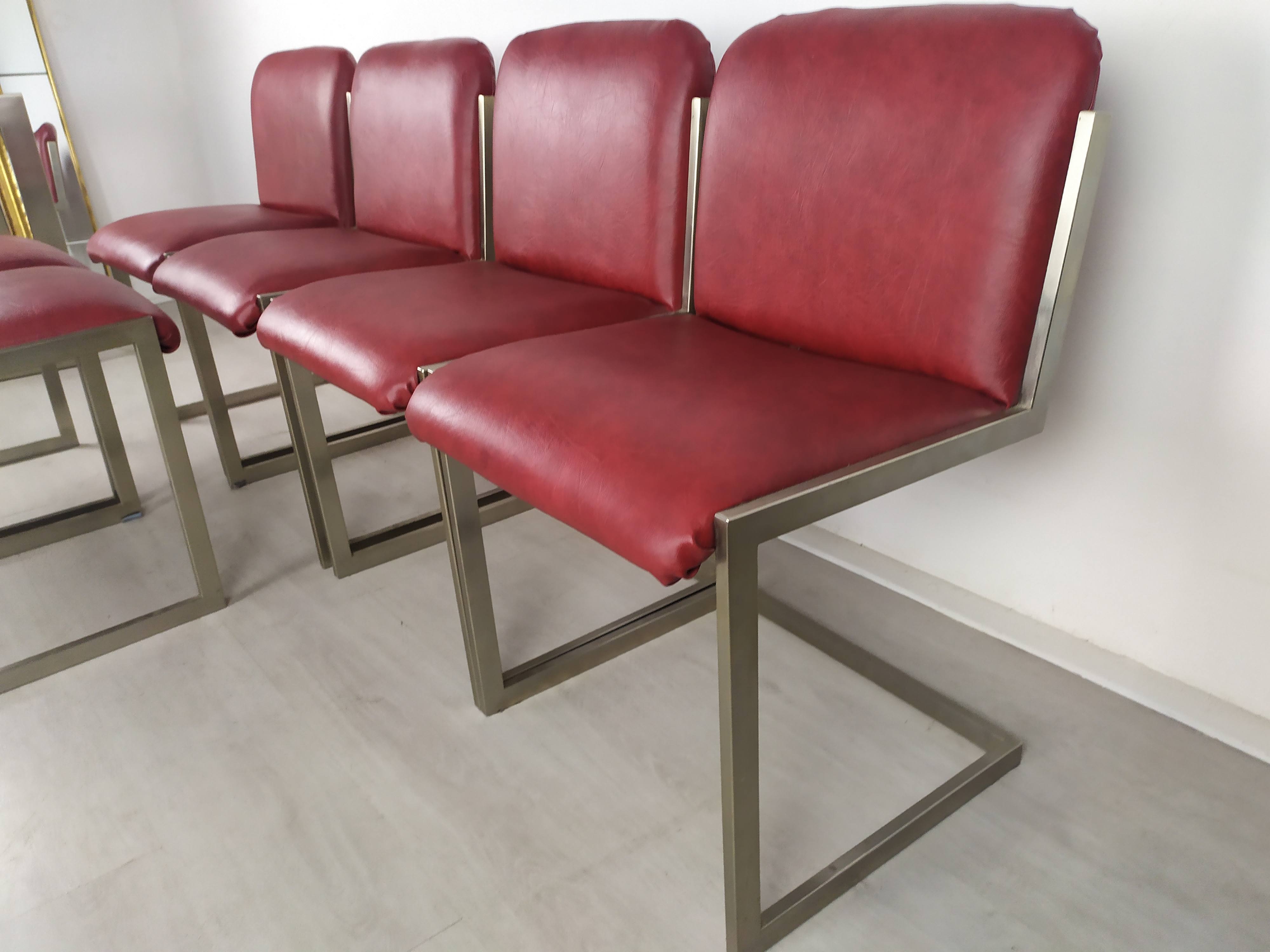 Table design marbre 6 chaises 1970