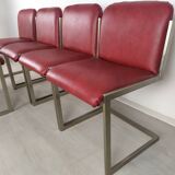 Marble design table 6 chairs 1970