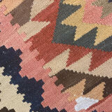 Traditional afghan kilim rug oriental pink green wool rug 100x279cm