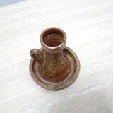Vintage candle holder in pyrite stoneware