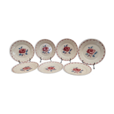 Lot de 7 anciennes assiettes plates Badonviller
