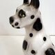 Large black and white ceramic dog (H 46 cm)