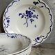 Six "grandma" plates of gien with blue flowers