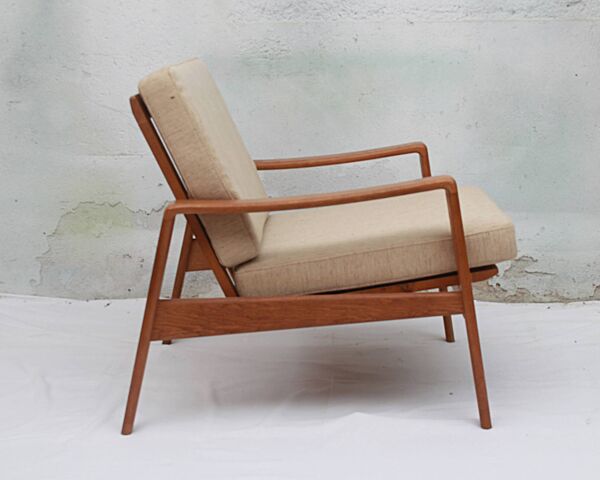 Fauteuil des années 1960 en chêne, Arne Wahl Iversen pour Komfort