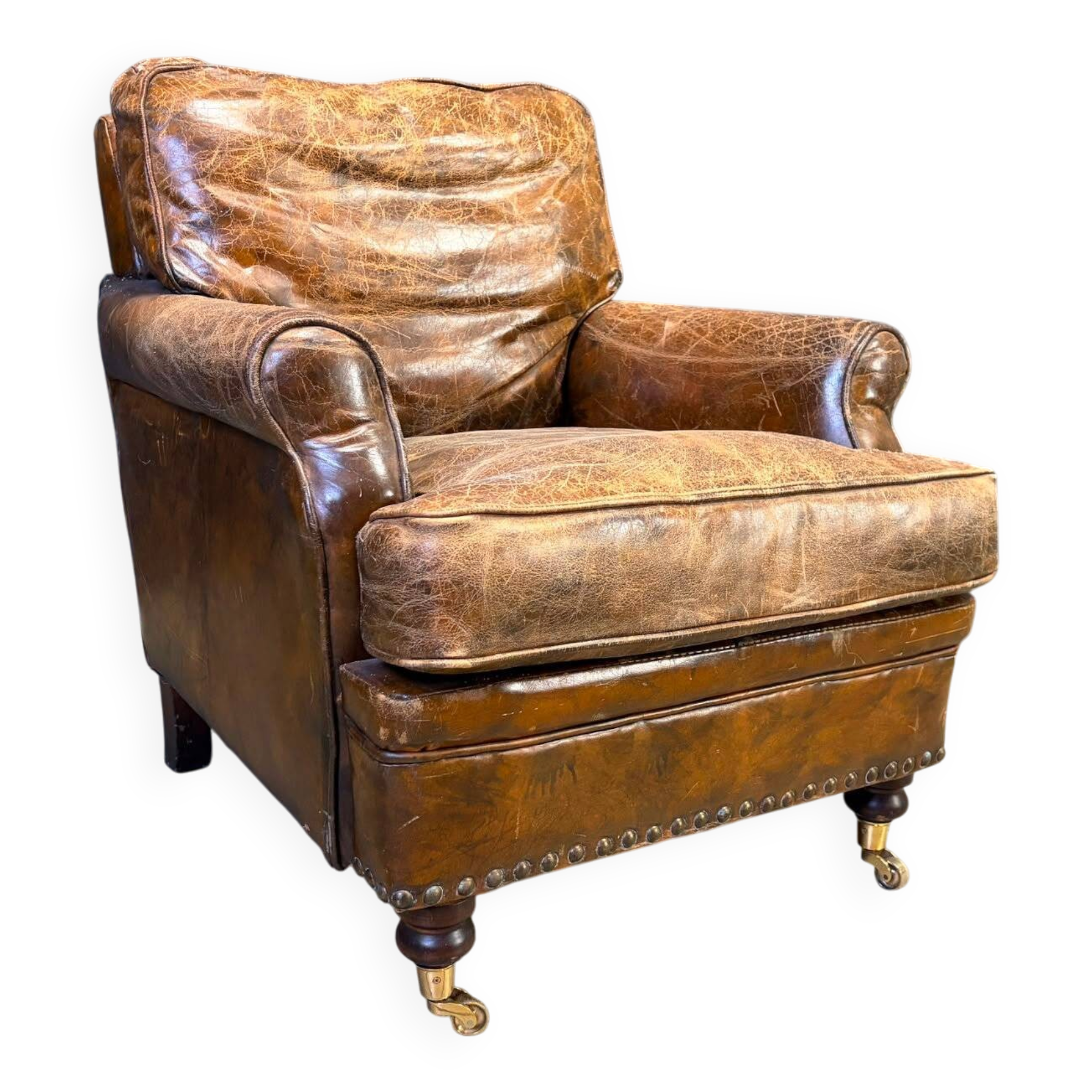Fauteuil club en cuir des années 1950.
