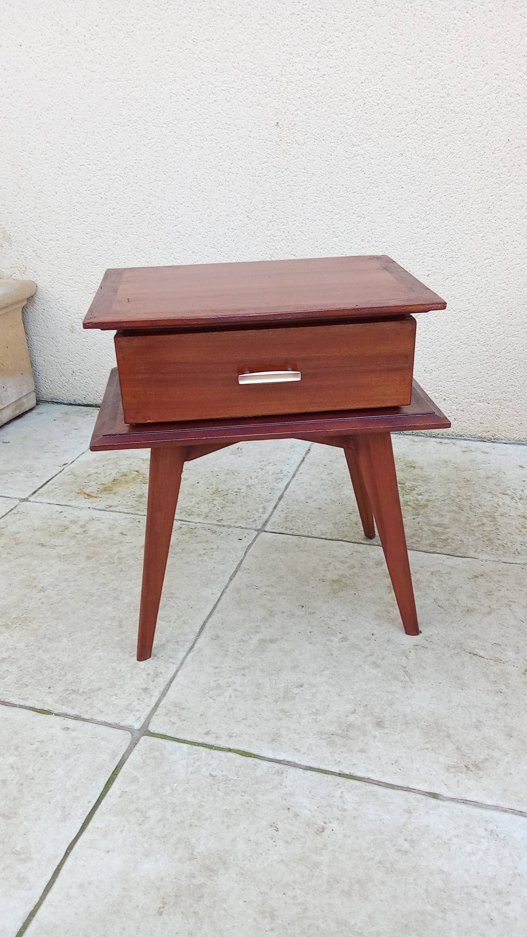 Paire de chevet vintage scandinave pieds compas