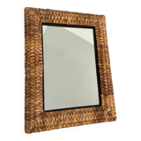 Antique woven wicker mirror 53x71cm