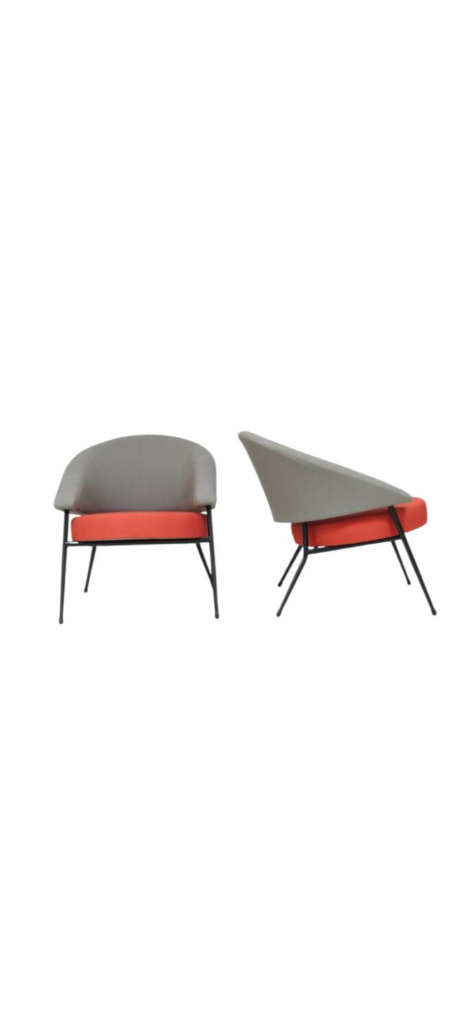 Pair of armchairs by Maurice Cabrol, French design from the 50s-60s.