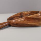 Serving tray or aperitif in carved wood varnish 70