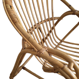 Duo of rattan shell armchairs 1970