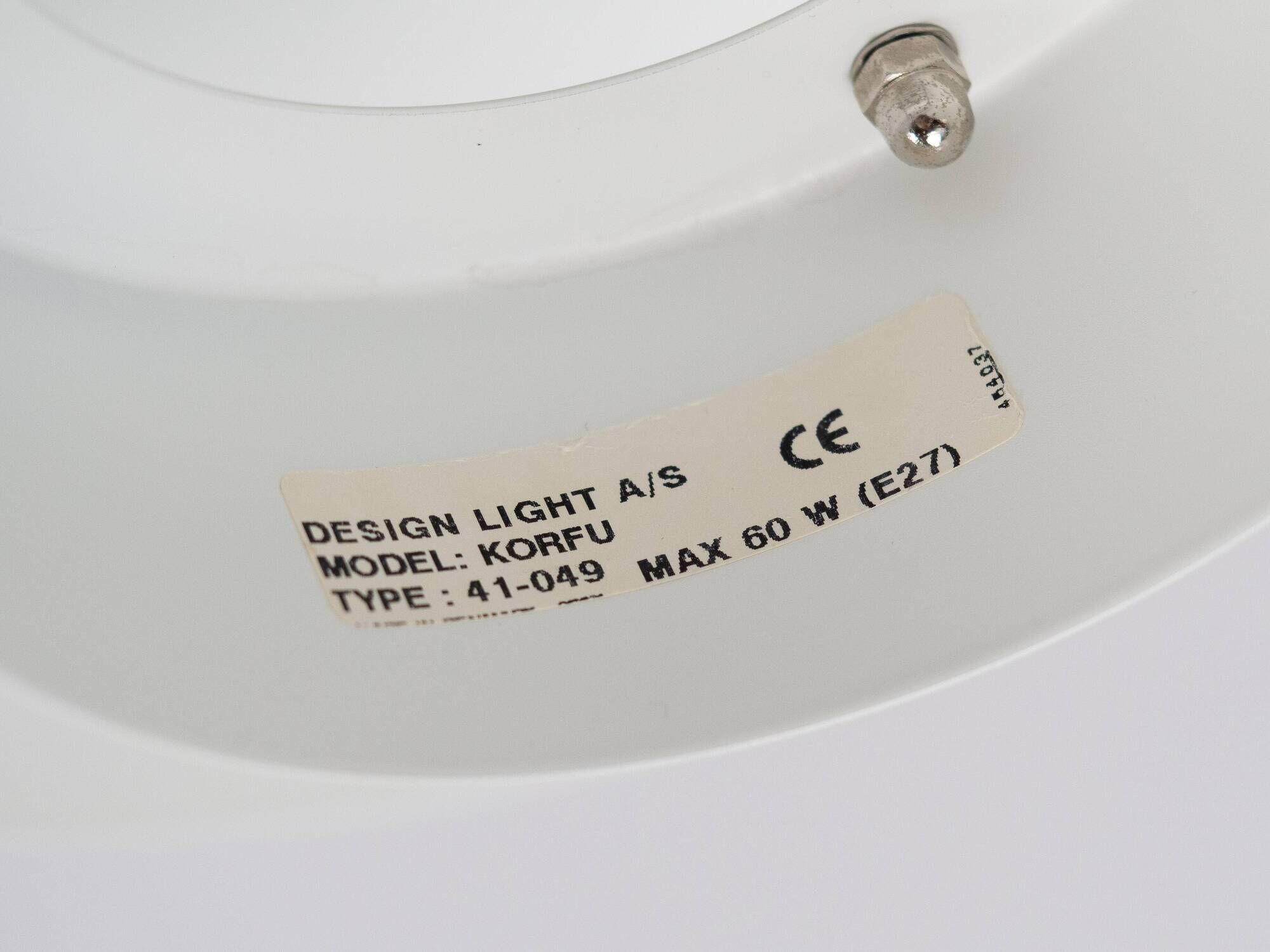 Pair of 2 Danish vintage pendant lamps Korfu by Design Light, 1980s