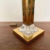 Hollywood regency brass and lucide table lamp