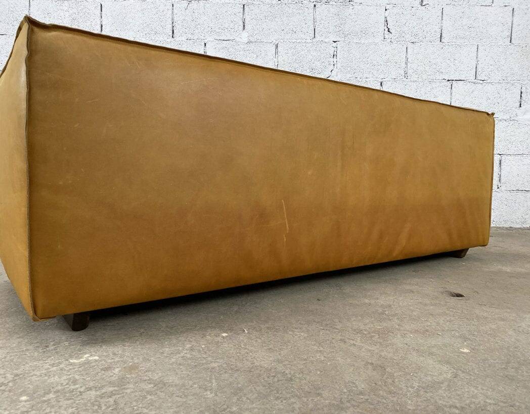 Vintage leather bench from 1970