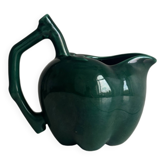 Green ceramic apple shaped pitcher