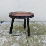 Old vintage oval tripod stool