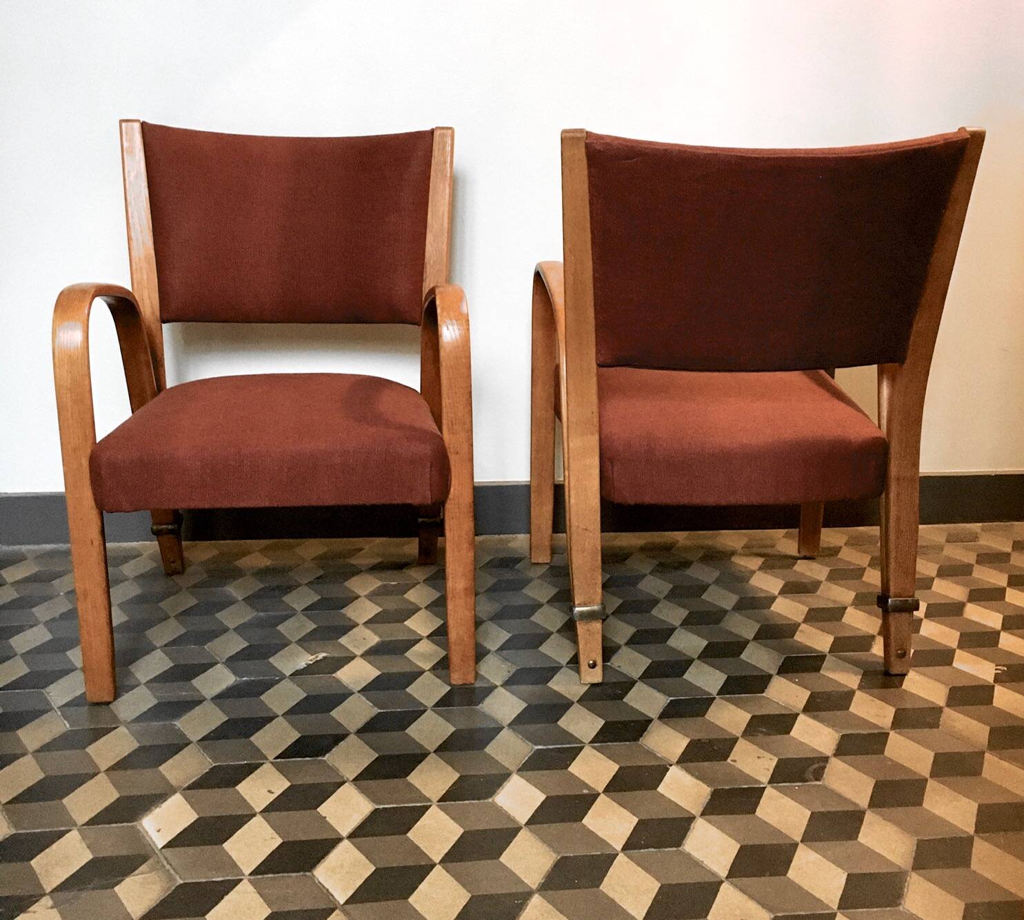 Paire de fauteuils Bow Wood
