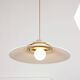 Vintage Italian Brass and Metal Saucer Pendant Lamp, 1970s